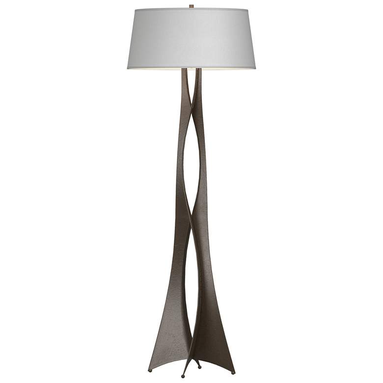 Image 1 Moreau 62.6 inch High Bronze Floor Lamp With Natural Anna Shade