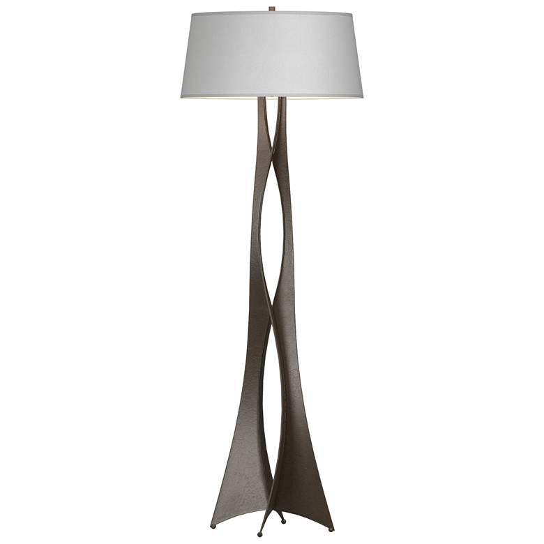 Image 1 Moreau 62.6" High Bronze Floor Lamp With Natural Anna Shade