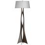 Moreau 62.6" High Bronze Floor Lamp With Natural Anna Shade