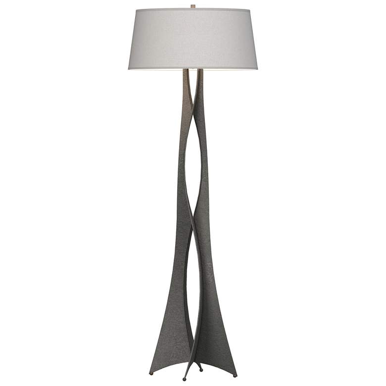 Image 1 Moreau 62.6" High Natural Iron Floor Lamp With Flax Shade