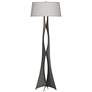 Moreau 62.6" High Natural Iron Floor Lamp With Flax Shade