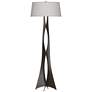 Moreau 62.6" High Oil Rubbed Bronze Floor Lamp With Flax Shade