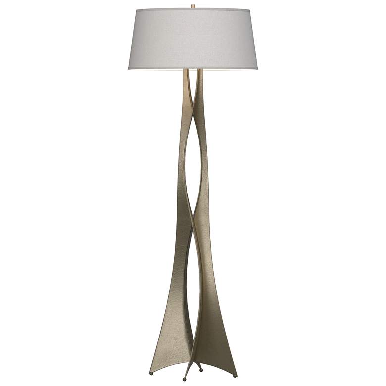 Image 1 Moreau 62.6" High Soft Gold Floor Lamp With Flax Shade