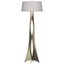 Moreau 62.6" High Soft Gold Floor Lamp With Flax Shade