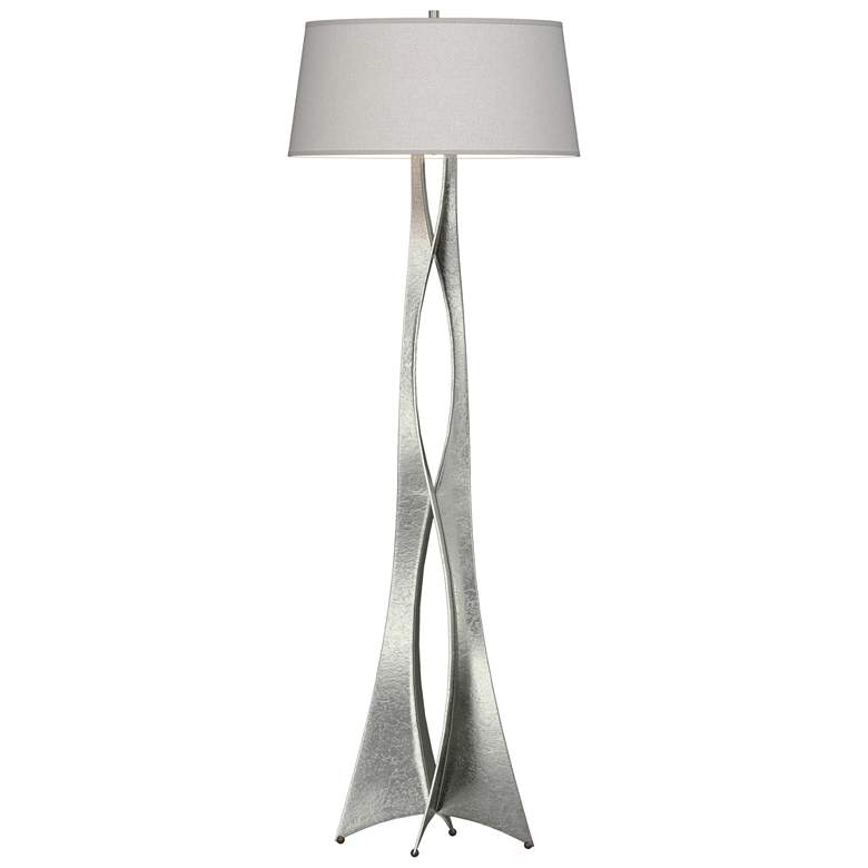 Image 1 Moreau 62.6 inch High Sterling Floor Lamp With Flax Shade