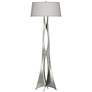 Moreau 62.6" High Sterling Floor Lamp With Flax Shade