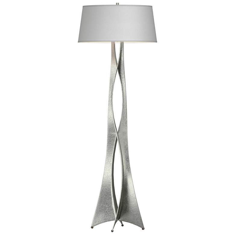 Image 1 Moreau 62.6 inch High Sterling Floor Lamp With Natural Anna Shade