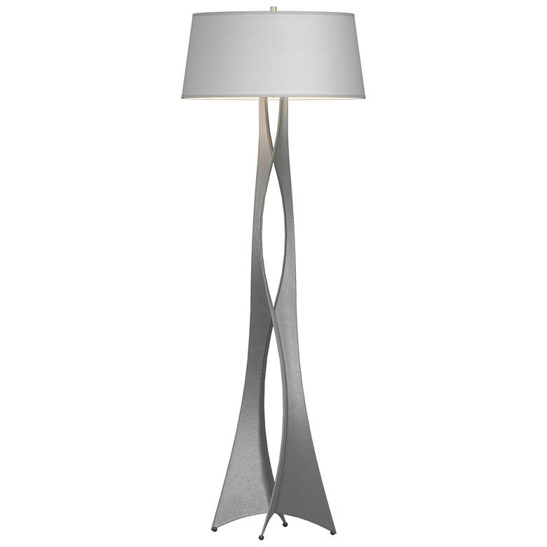 Image 1 Moreau 62.6" High Vintage Platinum Floor Lamp With Natural Anna Shade