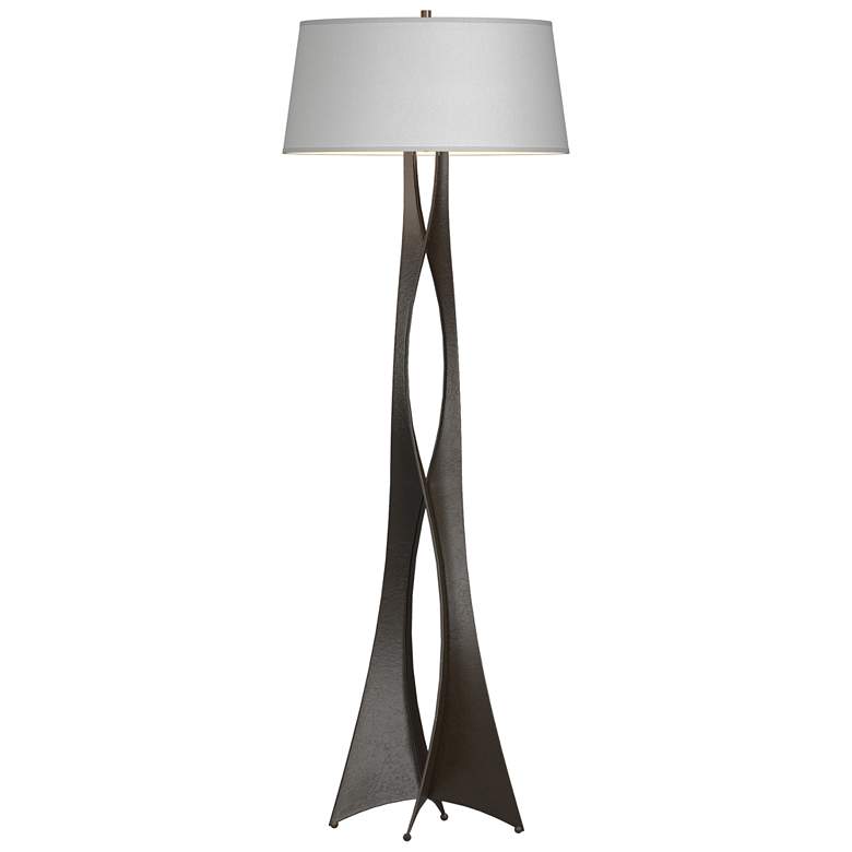 Image 1 Moreau 62.6"H Oil Rubbed Bronze Floor Lamp With Natural Anna Shade