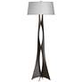 Moreau 62.6"H Oil Rubbed Bronze Floor Lamp With Natural Anna Shade