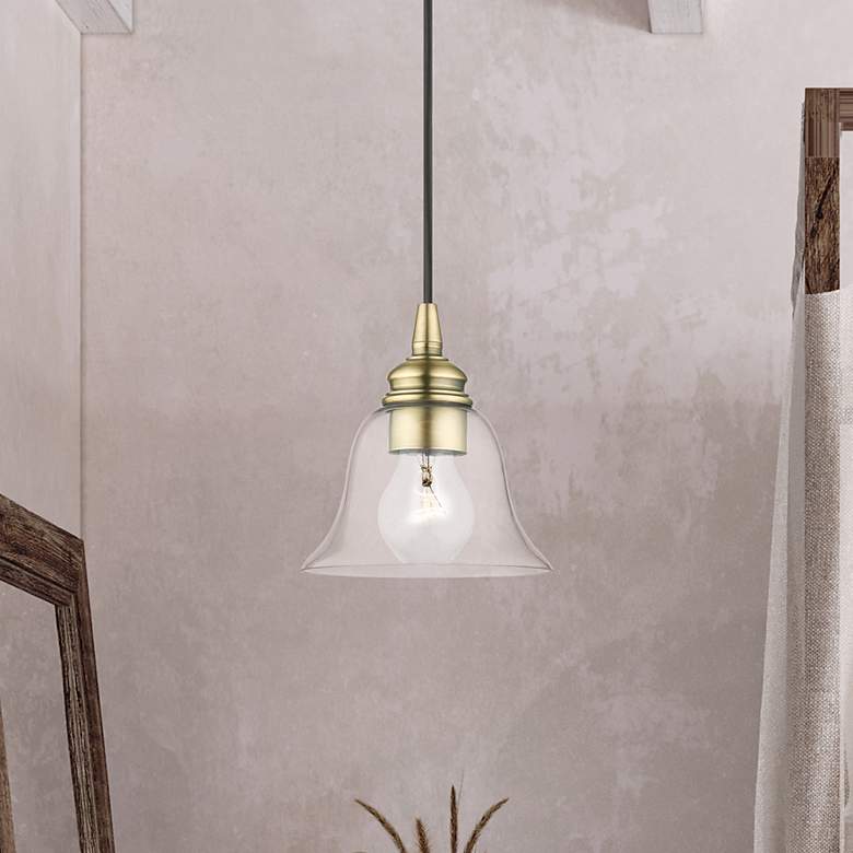 Image 1 Moreland 1 Light Antique Brass Single Pendant