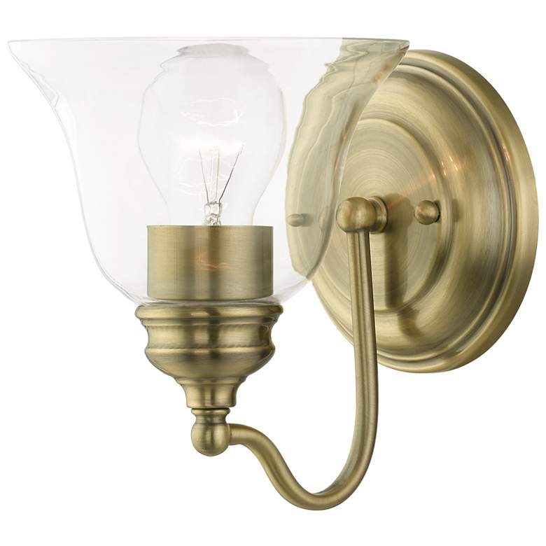 Image 1 Moreland 1 Light Antique Brass Vanity Sconce