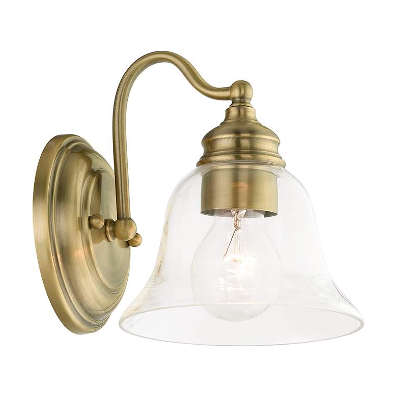 Image 6 Moreland 1 Light Antique Brass Vanity Sconce more views