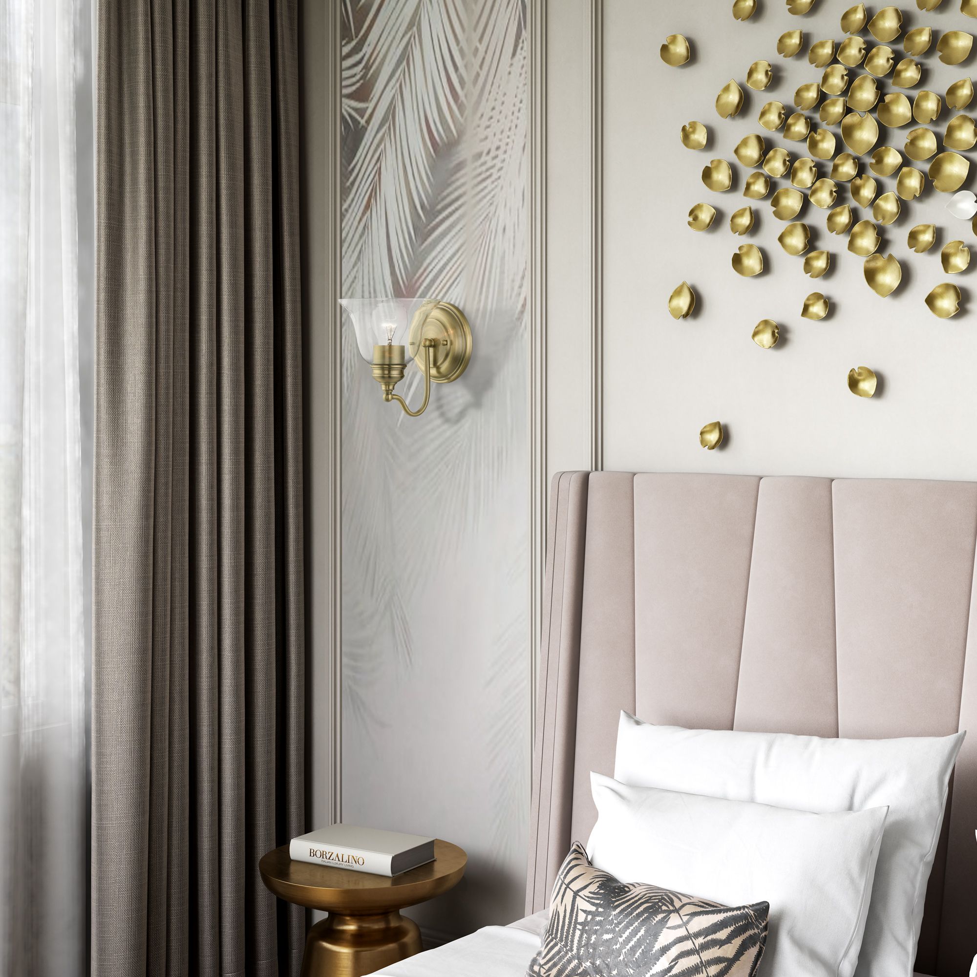 Moreland 1 Light Antique Brass Vanity Sconce