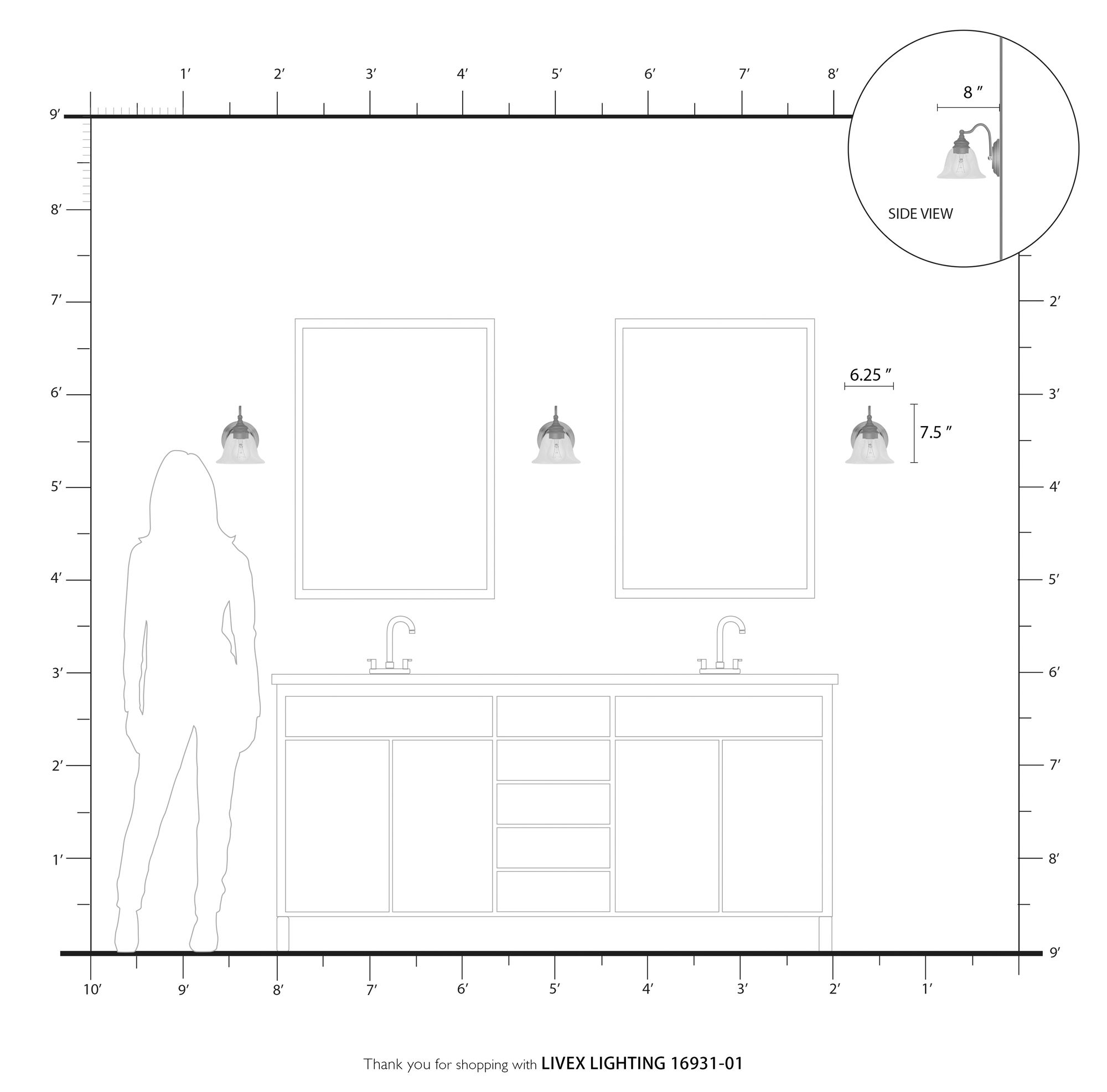 Moreland 1 Light Antique Brass Vanity Sconce