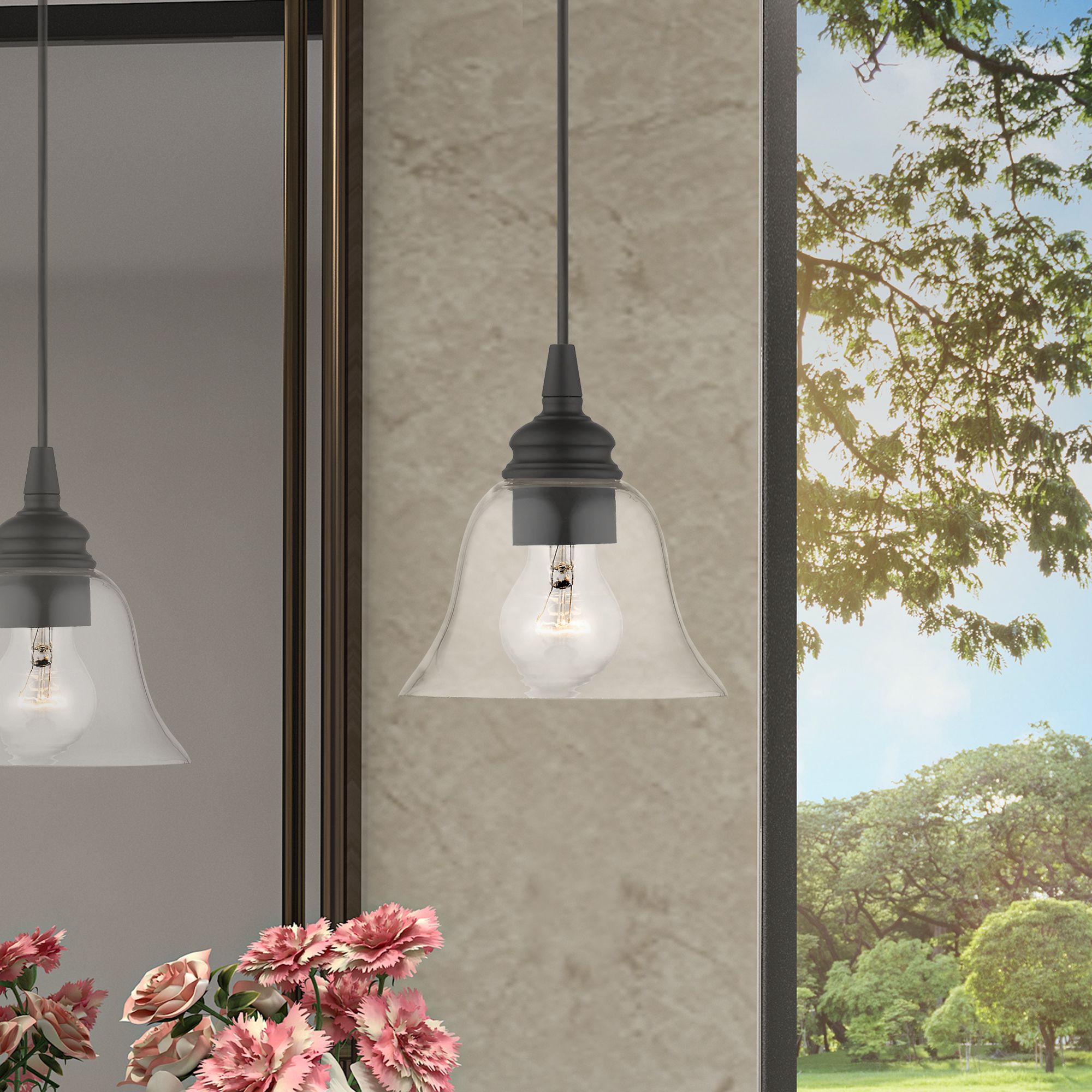 Moreland 1 Light Black Single Pendant
