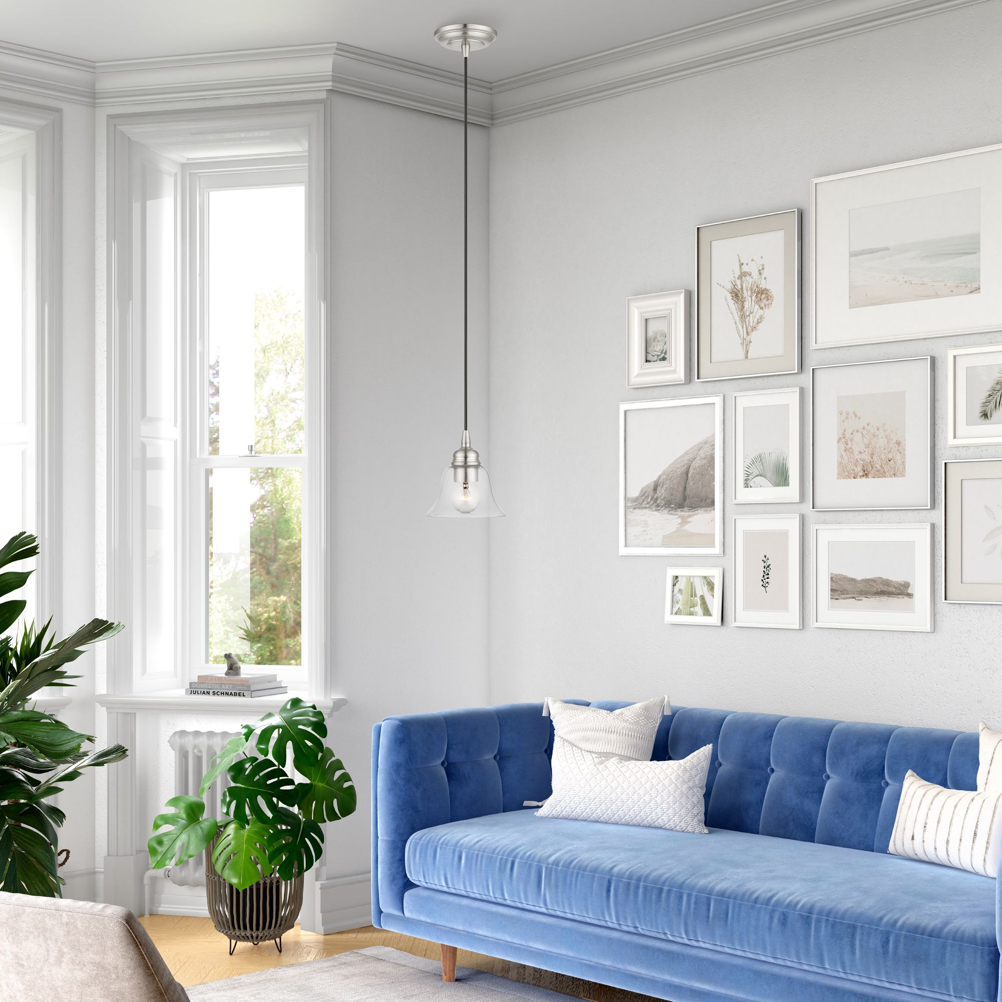 Moreland 1 Light Brushed Nickel Single Pendant