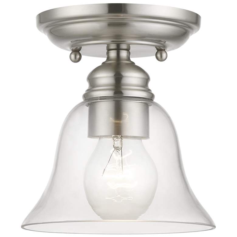 Image 1 Moreland 1 Light Brushed Nickel Small Semi-Flush