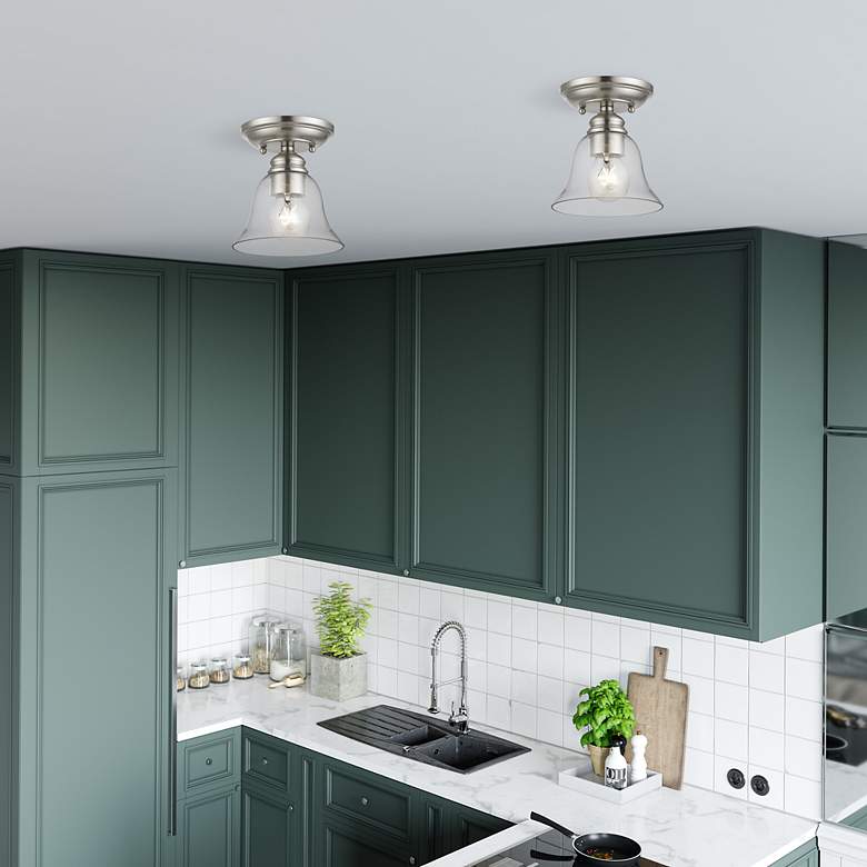 Image 6 Moreland 1 Light Brushed Nickel Small Semi-Flush more views
