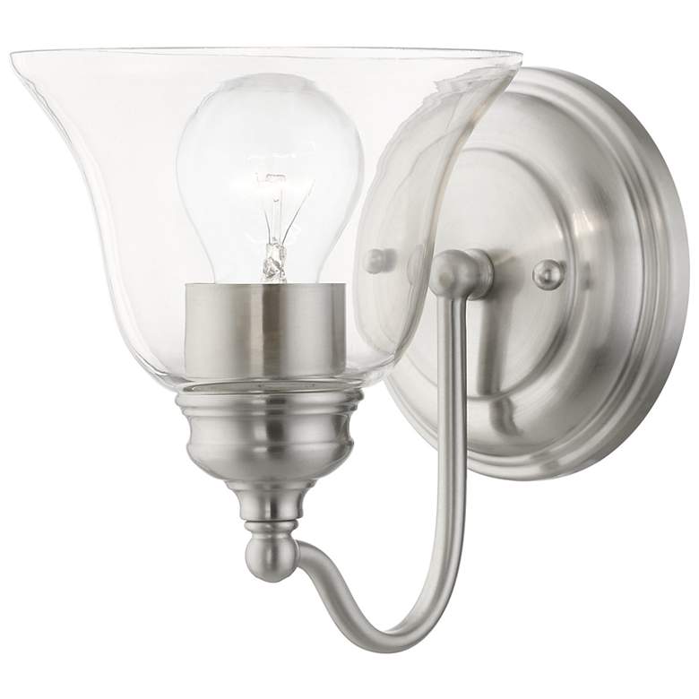 Image 1 Moreland 1 Light Brushed Nickel Vanity Sconce