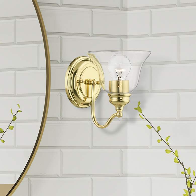 Image 1 Moreland 1 Light Polished Brass Vanity Sconce