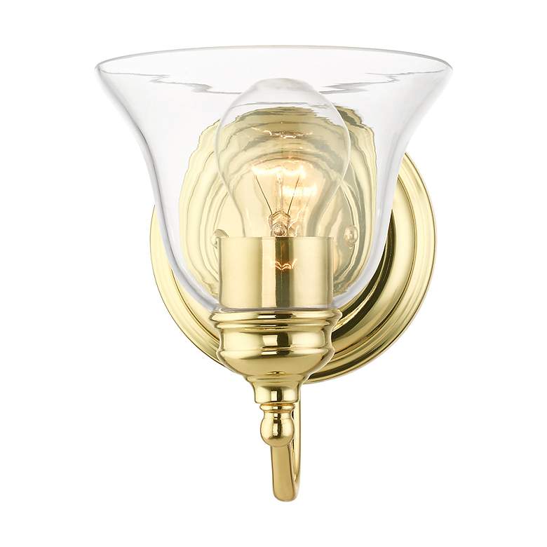Image 3 Moreland 1 Light Polished Brass Vanity Sconce more views