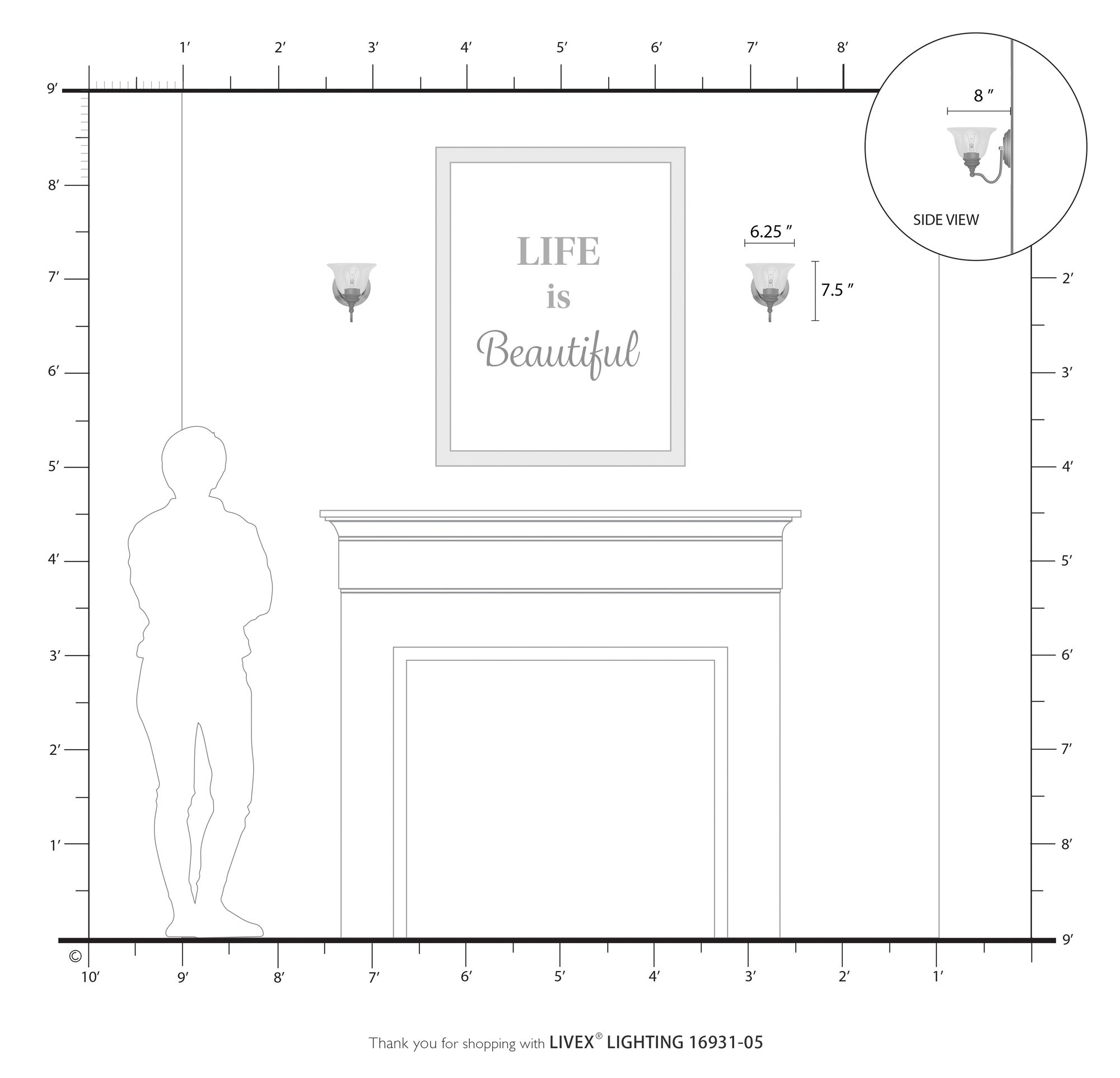 Moreland 1 Light Polished Chrome Vanity Sconce