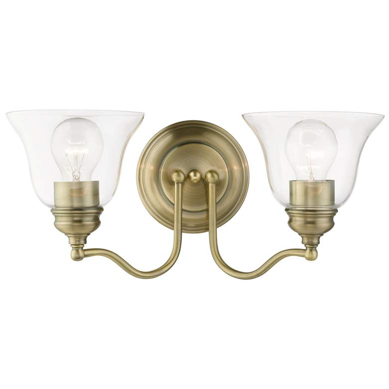 Image 1 Moreland 2 Light Antique Brass Vanity Sconce