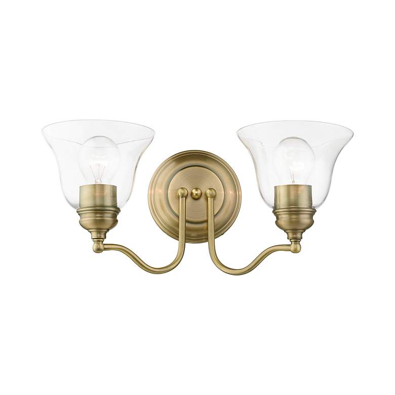 Image 3 Moreland 2 Light Antique Brass Vanity Sconce more views