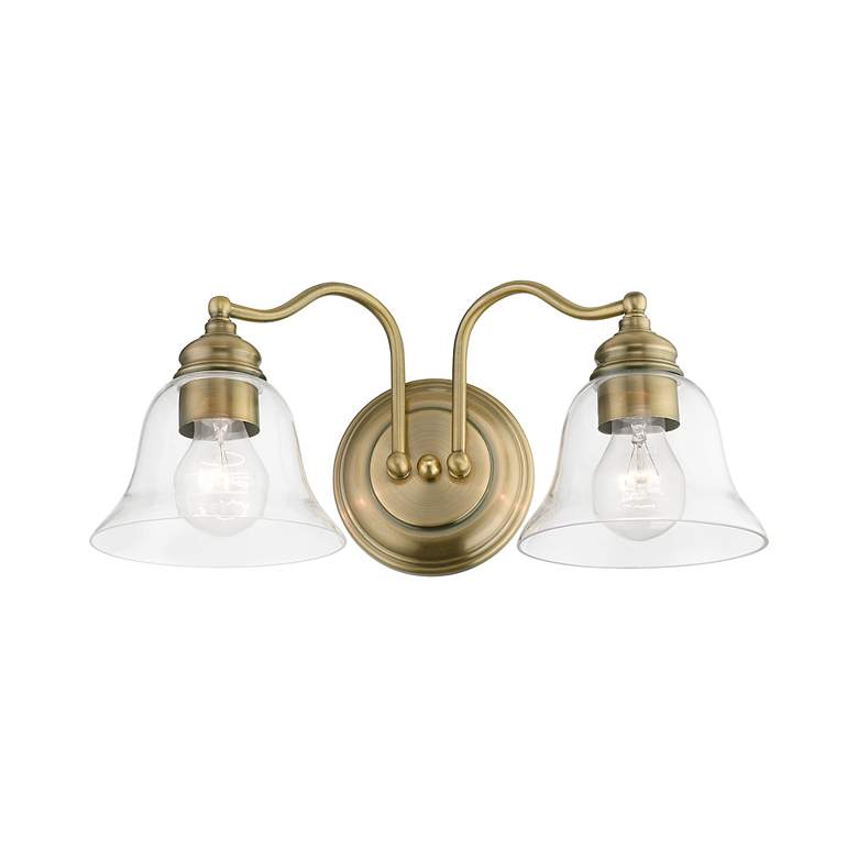 Image 4 Moreland 2 Light Antique Brass Vanity Sconce more views