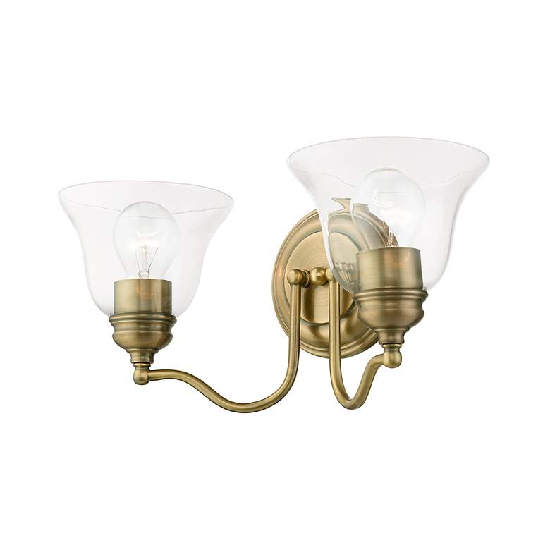 Image 5 Moreland 2 Light Antique Brass Vanity Sconce more views