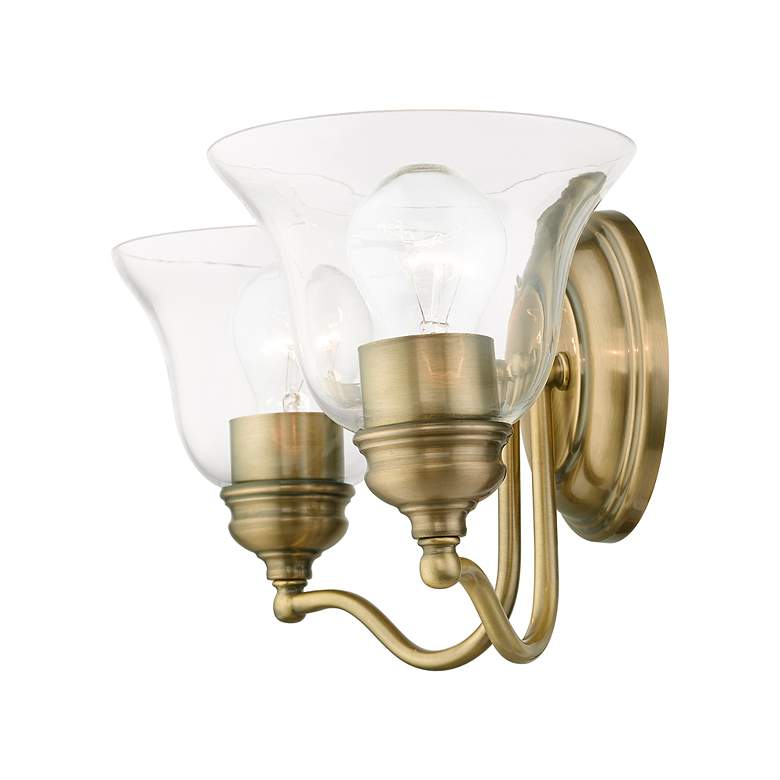 Image 7 Moreland 2 Light Antique Brass Vanity Sconce more views