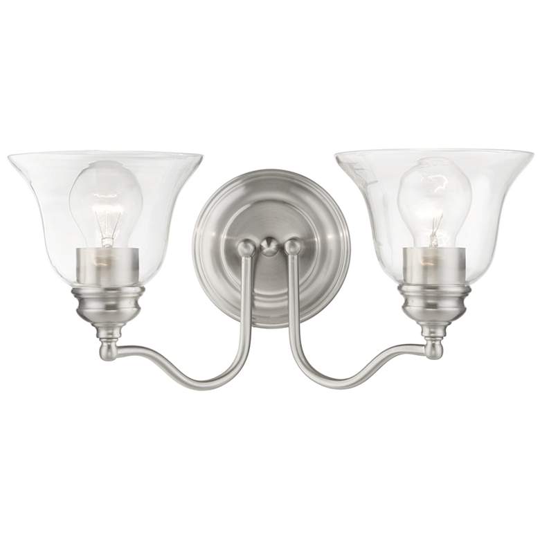 Image 1 Moreland 2 Light Brushed Nickel Vanity Sconce