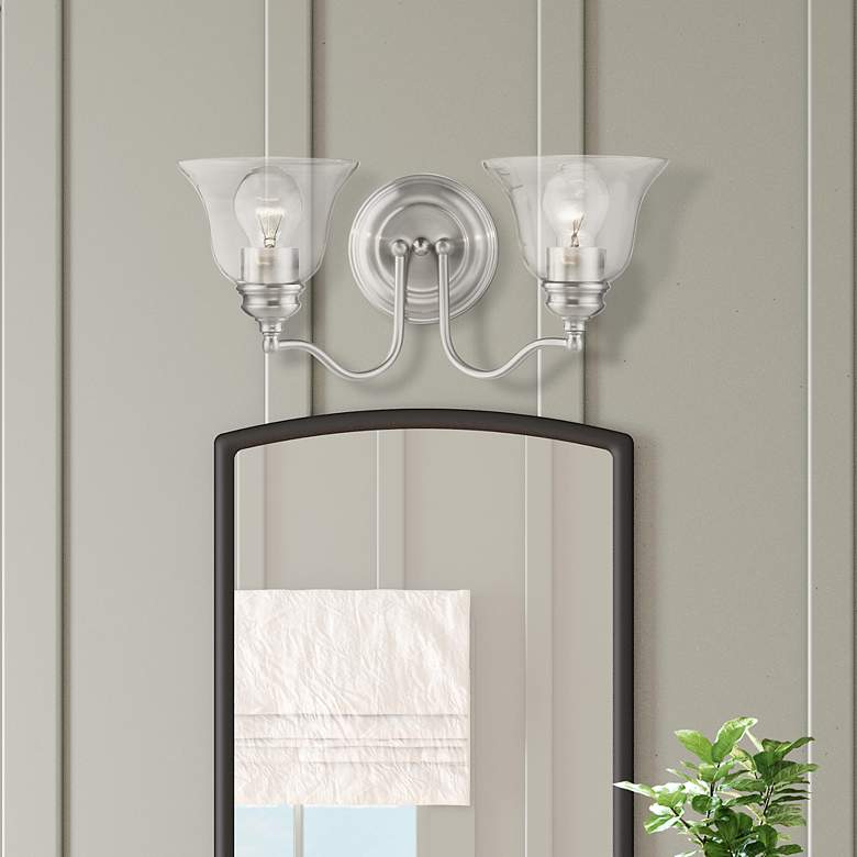 Image 1 Moreland 2 Light Brushed Nickel Vanity Sconce