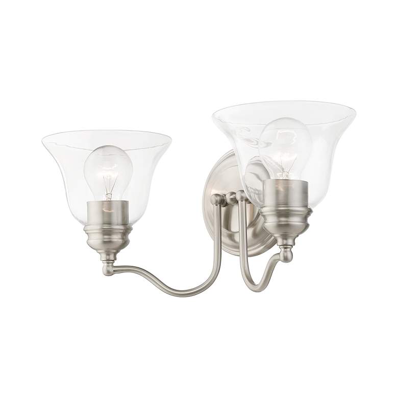 Image 5 Moreland 2 Light Brushed Nickel Vanity Sconce more views