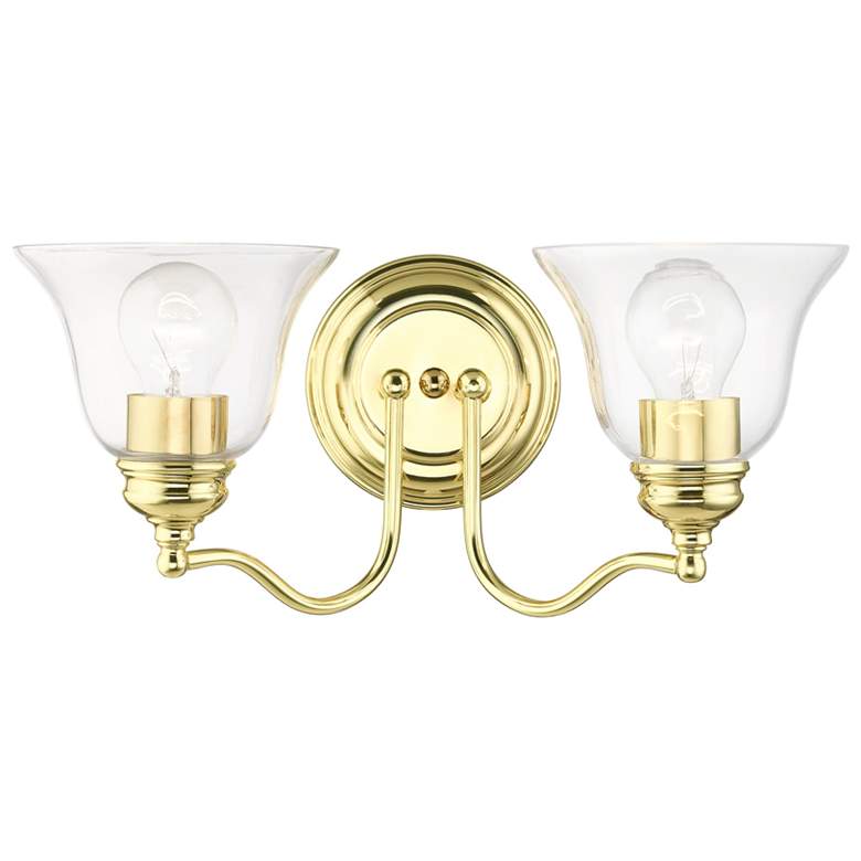 Image 2 Moreland 2 Light Polished Brass Vanity Sconce