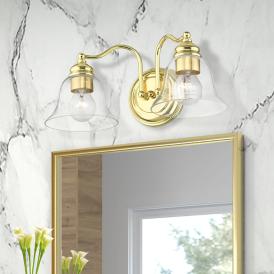 Moreland 2 Light Polished Brass Vanity Sconce Moreland 2 Light Polished Brass Vanity Sconce