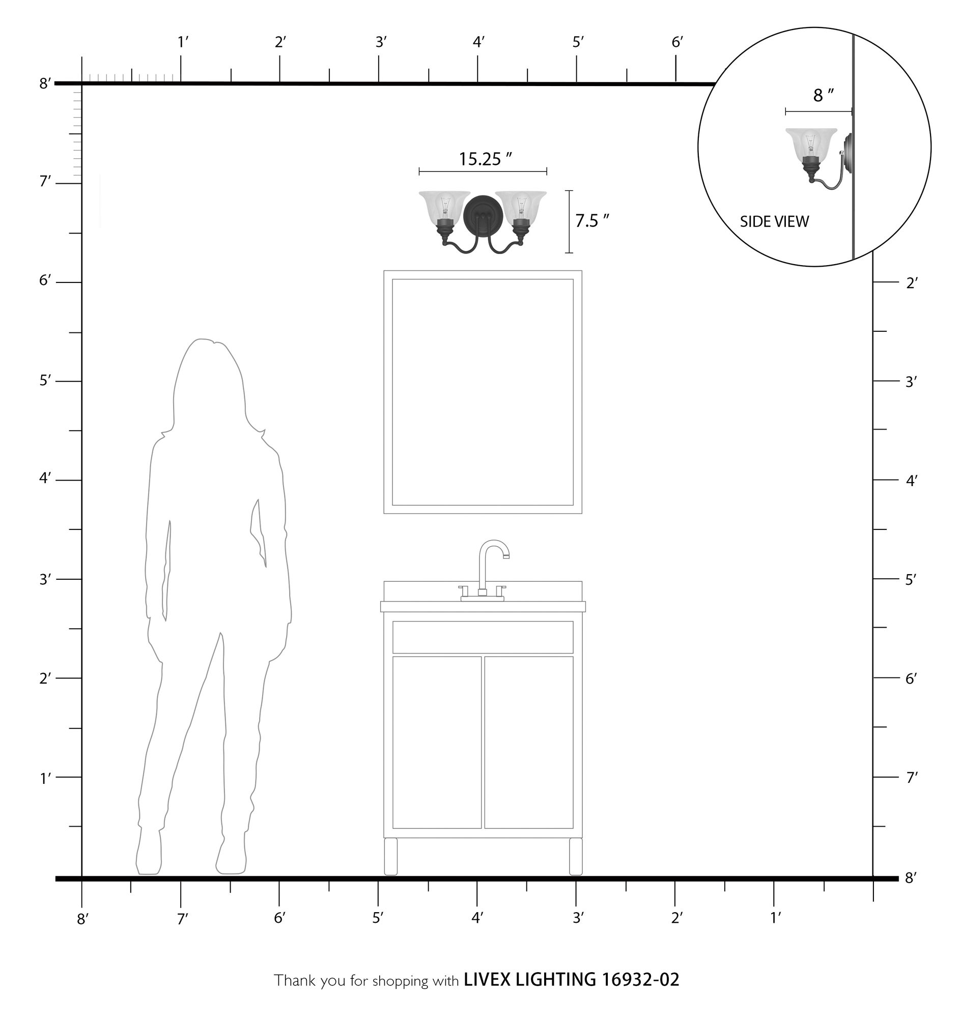 Moreland 2 Light Polished Brass Vanity Sconce