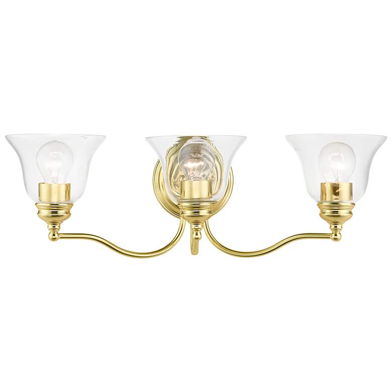 Image 1 Moreland 24" Wide Polished Brass 3-Light Vanity Bath Light