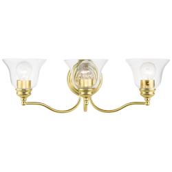 Moreland 24" Wide Polished Brass 3-Light Vanity Bath Light