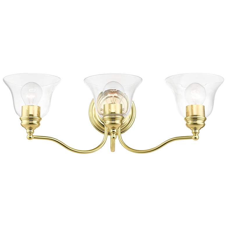 Image 2 Moreland 24" Wide Polished Brass 3-Light Vanity Bath Light more views