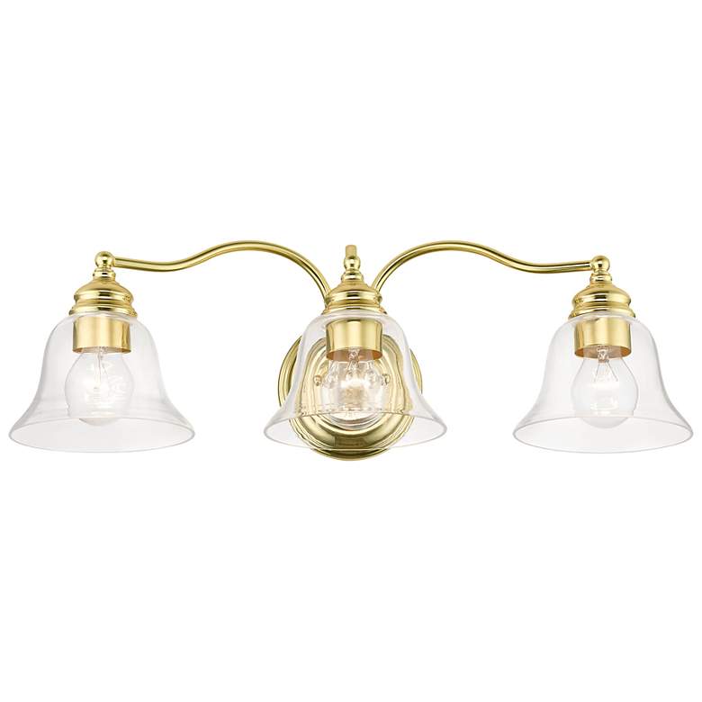Image 4 Moreland 24" Wide Polished Brass 3-Light Vanity Bath Light more views