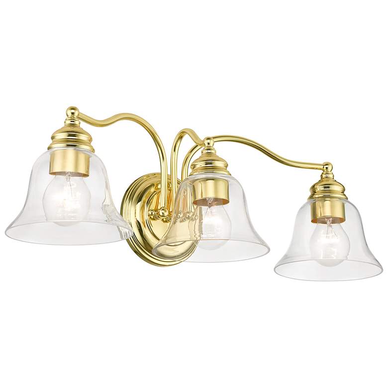 Image 5 Moreland 24" Wide Polished Brass 3-Light Vanity Bath Light more views