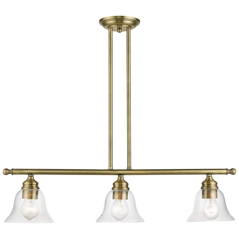 Image 1 Moreland 3 Light Antique Brass Linear Chandelier