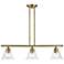 Moreland 3 Light Antique Brass Linear Chandelier