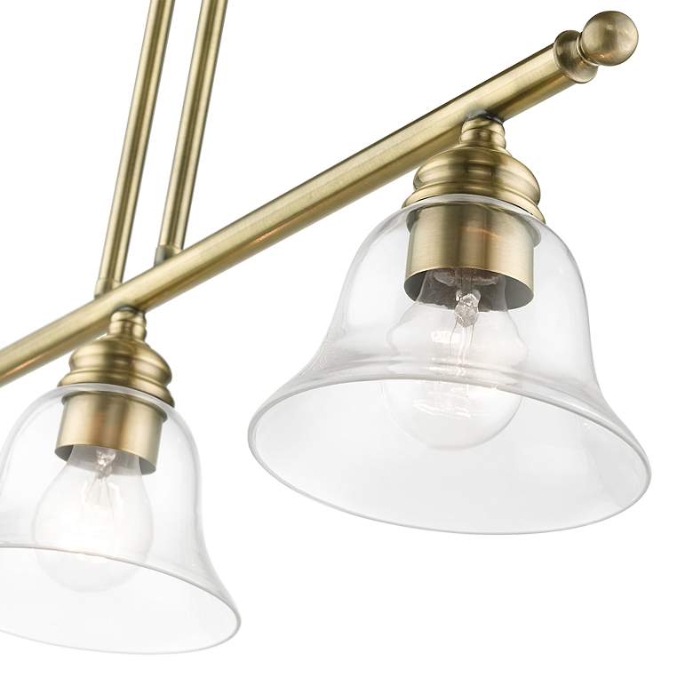 Image 7 Moreland 3 Light Antique Brass Linear Chandelier more views