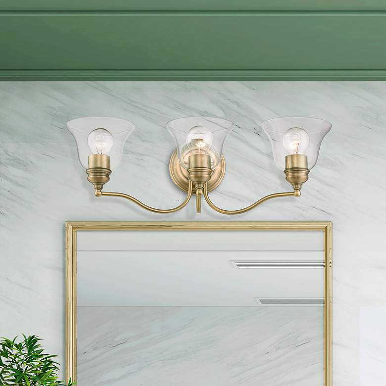 Image 1 Moreland 3 Light Antique Brass Vanity Sconce