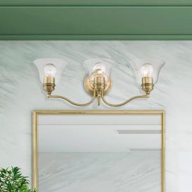 Moreland 3 Light Antique Brass Vanity Sconce Moreland 3 Light Antique Brass Vanity Sconce