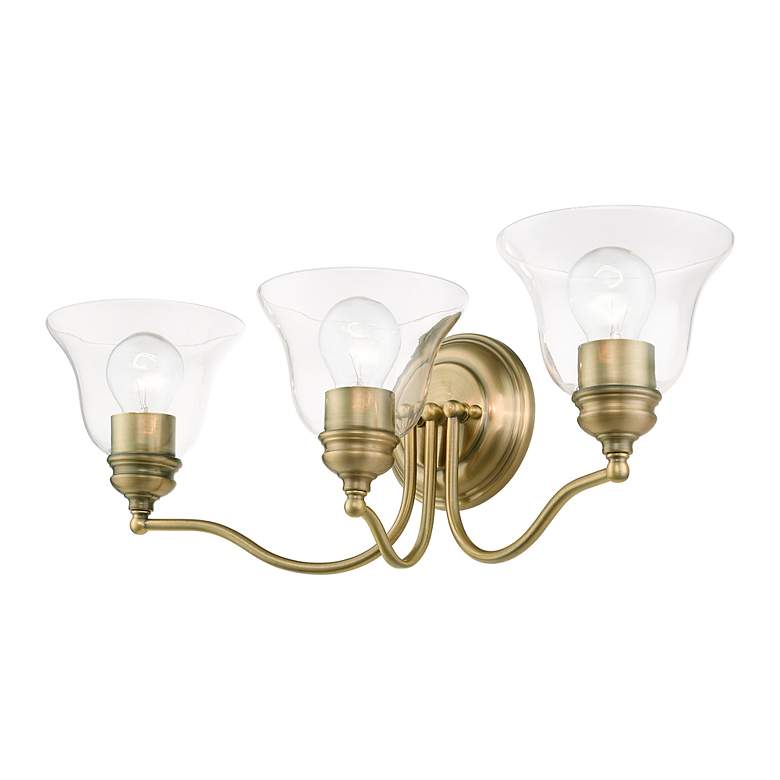 Image 5 Moreland 3 Light Antique Brass Vanity Sconce more views