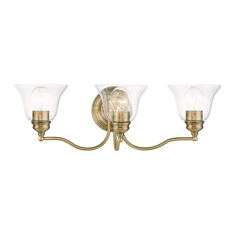 Image 7 Moreland 3 Light Antique Brass Vanity Sconce more views